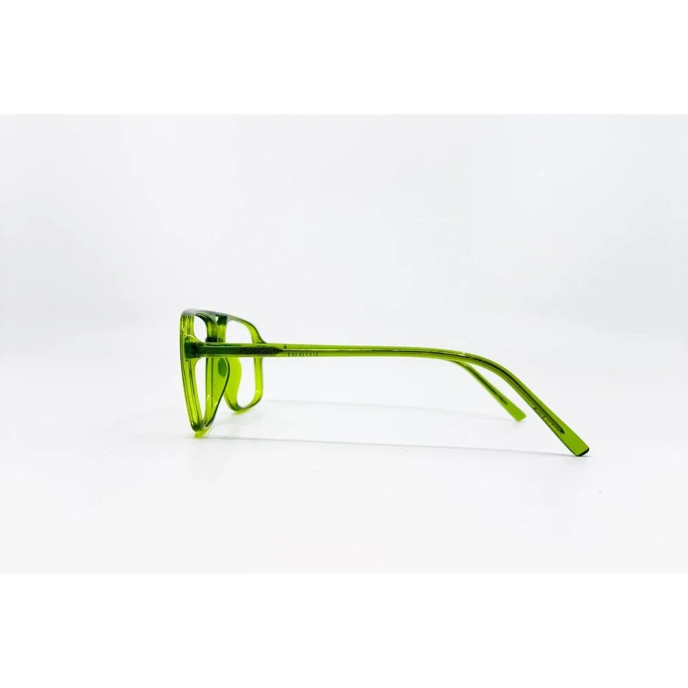 Zenni Eyeglass Frames Mens Green Aviator Square 54-18-140